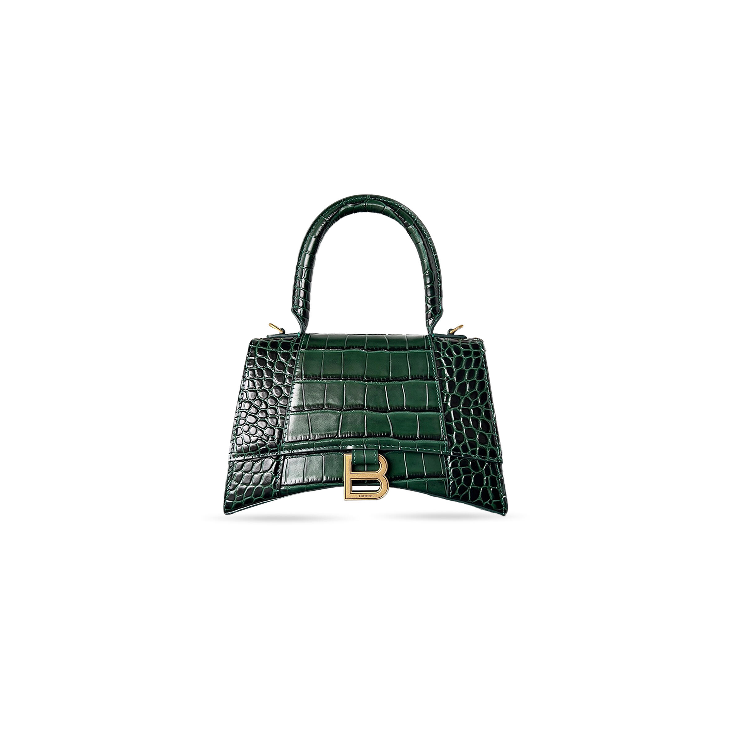 BALENCIAGA WOMEN'S HOURGLASS HANDBAG SMALL IN GREEN 5935461LRGM0212 (22.9*15*9.9cm)